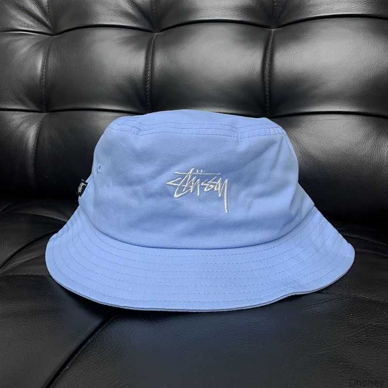 

Stussys Small Signature Letter Embroidered Summer Men's and Women's Fisherman Hat Sun Sunscreen Bowl Hip Hop Fashion Hh4x, Black