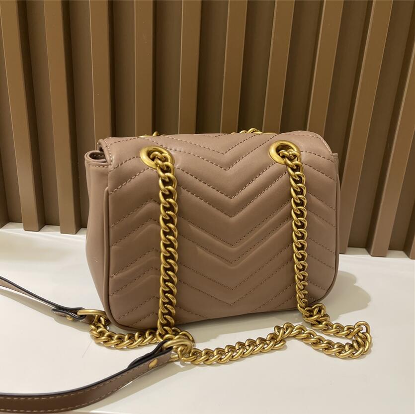 

woman Luxury Designer bag handbag shoulder bags genuine leather with box metel letter ladies purse cross body wholesale, 739682 black