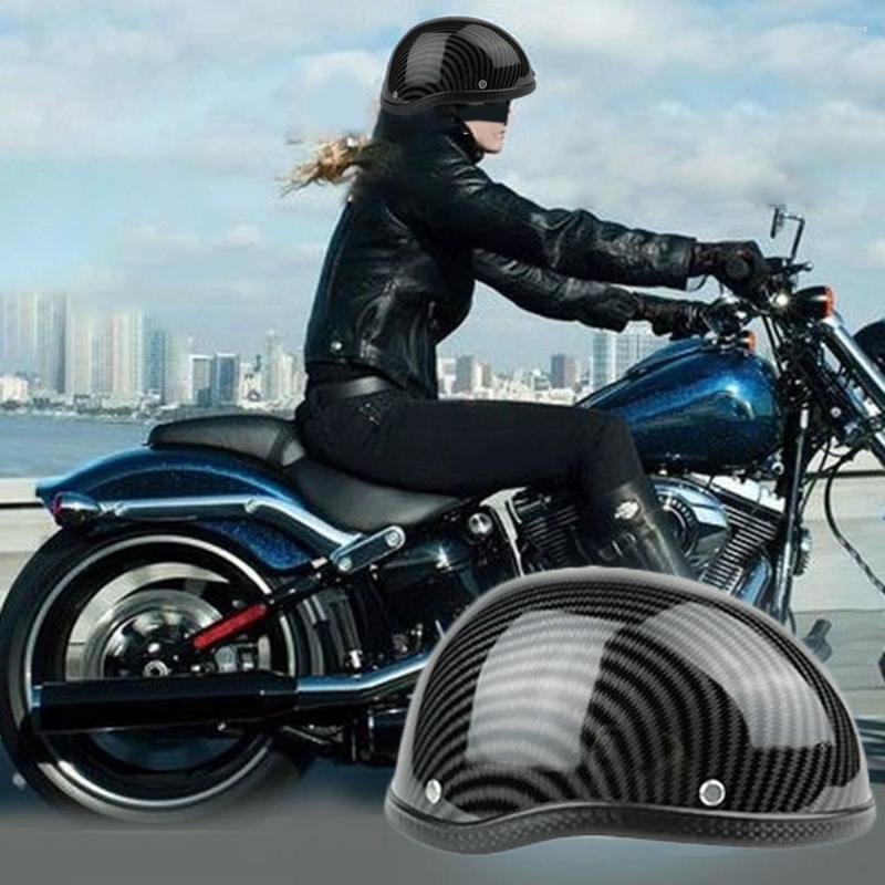

Motorcycle Helmets Half Helmet Retro Style ABS Cotton Plastic Cap For Motorcyclist Biker Ridder Carbon Striation () Washable