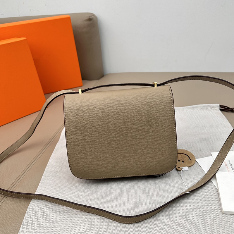 

woman Designer Leather bag handbag shoulder bags luxury designer with strap h metal letter ladies purse, Grey 19cm