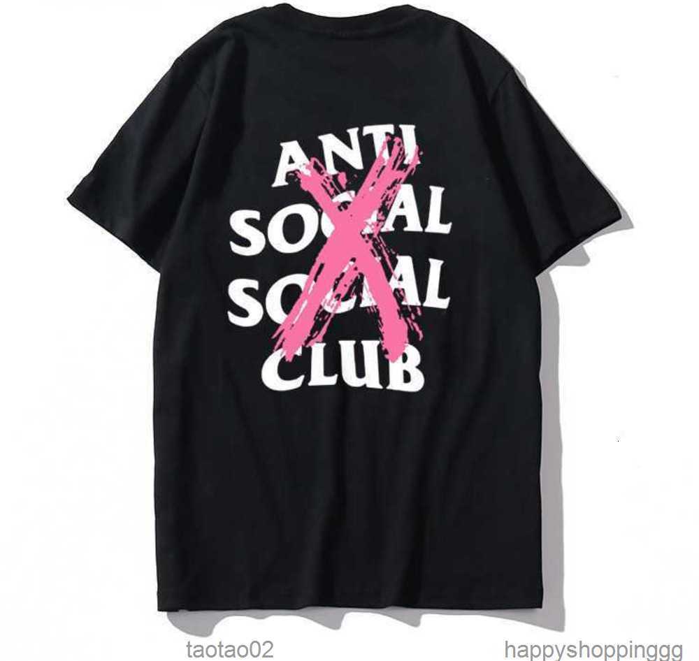 

designer Trendy anti social club ASSC branded paranoid couple short sleeve T-shirt High Quality, White