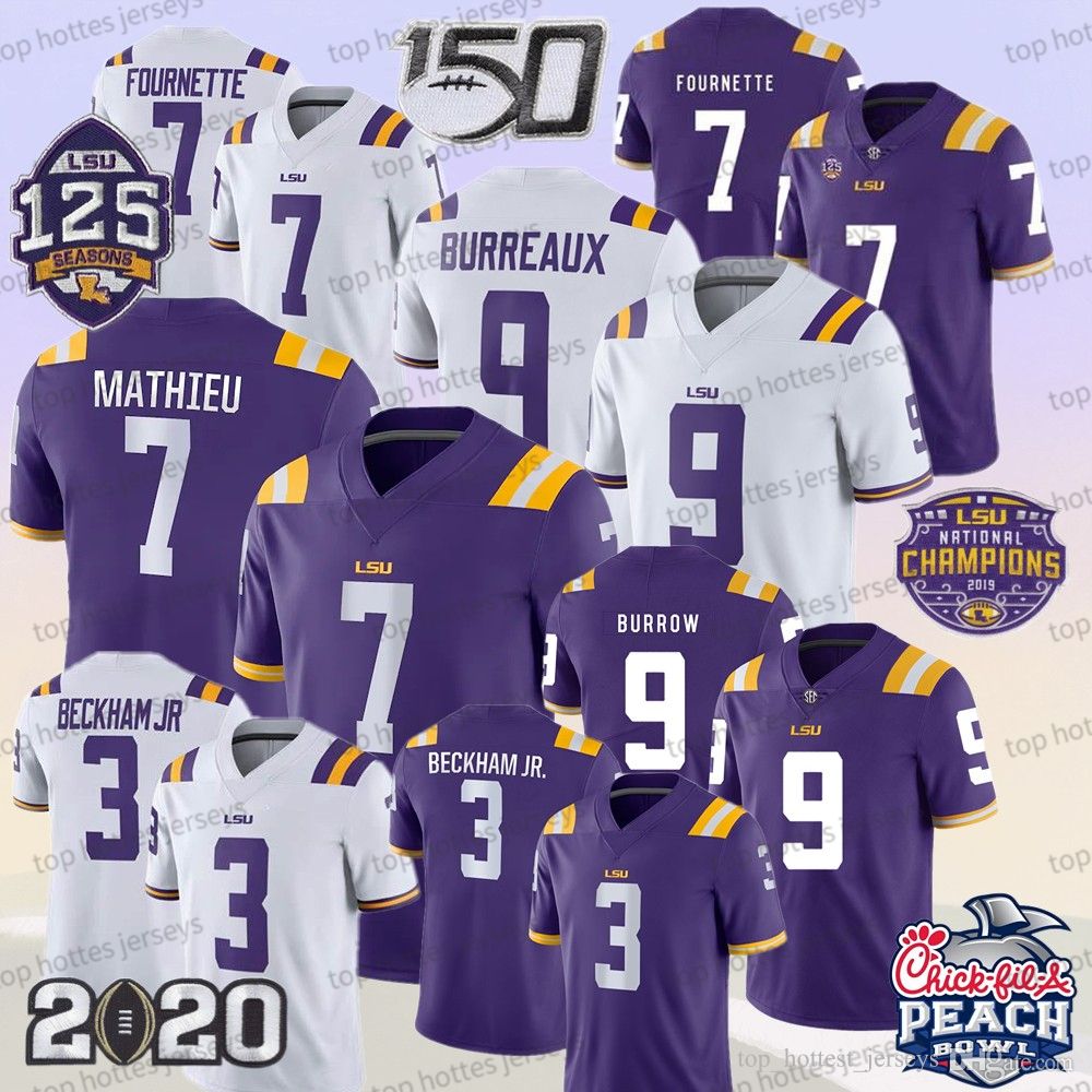 

LSU Tigers 2 Justin Jefferson College Football Jersey Odell Beckham Jr. Burreaux 9 Joe Burrow Tryann Mathieu 7 Fournette Purple Stitched College Mens Jerseys 125th, Men jersey