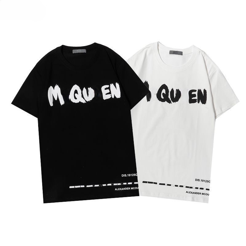 

Designers Mens T-Shirts Mcqueen Mens Womens Tees letter pattern Tops Man  Casual Chest Letter Shirt Luxurys Clothing Street mcqueen Shorts Sleeve Clothes tops, White