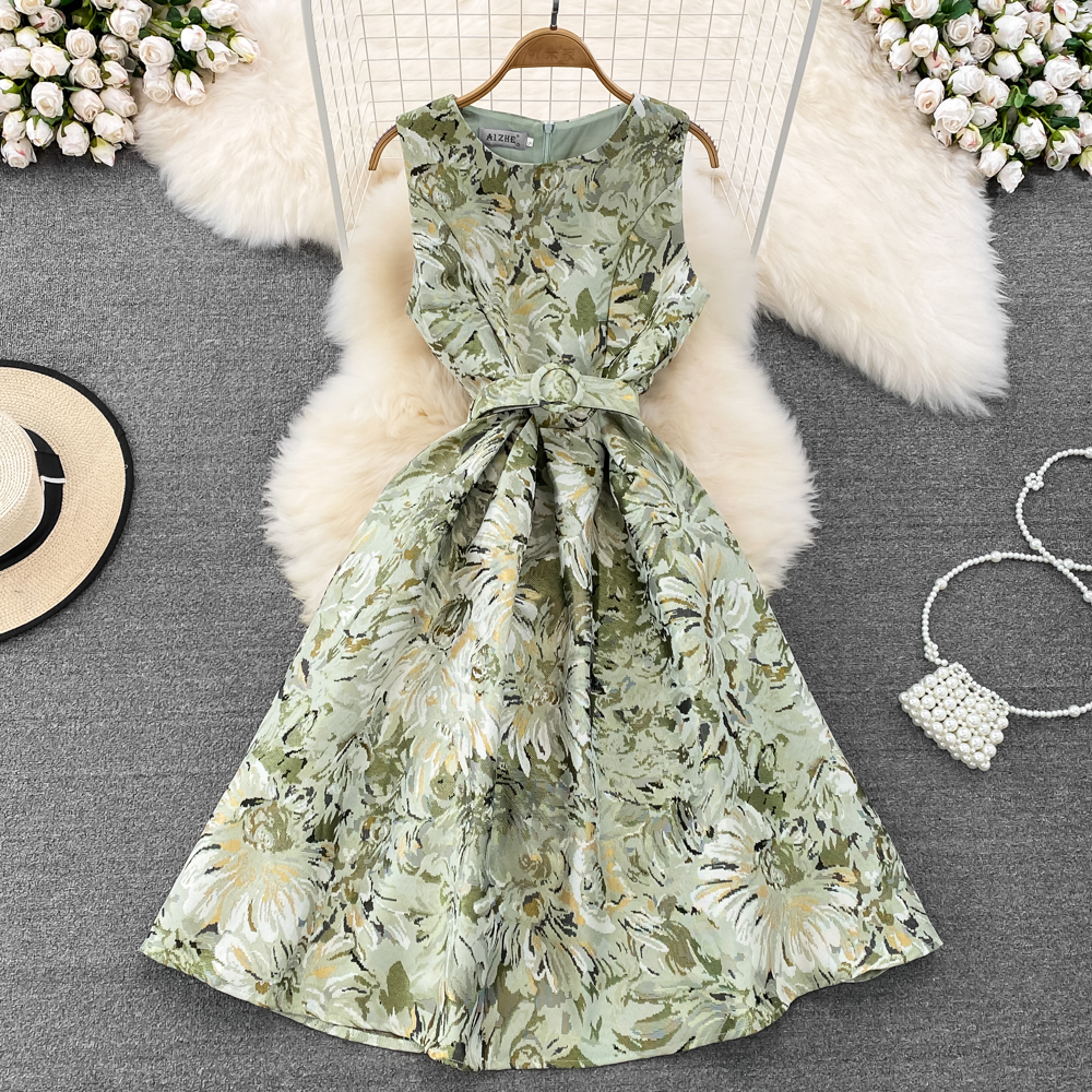 

Pleated Bow Women Split Dress 2023 Solid Summer Temperament Single Breasted Ladies A Line Slim Ruffled Dresses, Same as picture