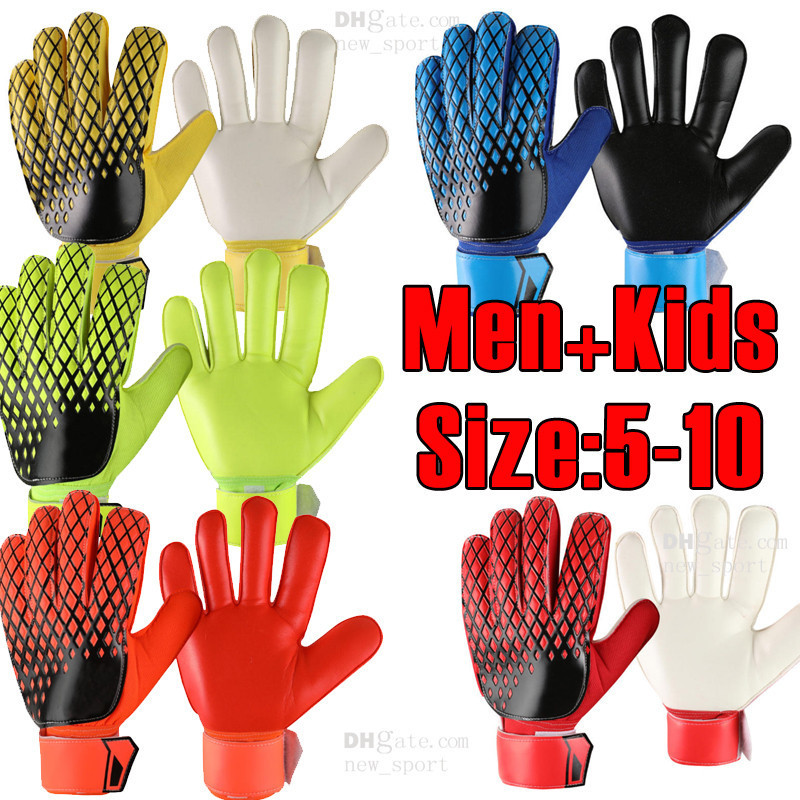 

2023 New Goalkeeper Gloves Men kids size 5 6 7 8 9 10 Finger Protection Professional 6 colors Latex product Men Football Gloves Adults Kids Thicker Goalie Soccer glove
