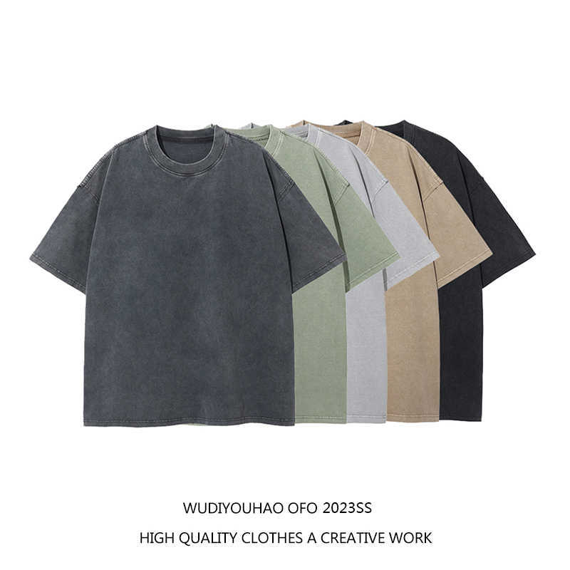 

ESS Tees T-Shirts Luxury Designer fashion clothing FEARs OF GOD 275G FOG American Loose Washed Wax Dyed Old Short Sleeve T-shirt for Men, Sand