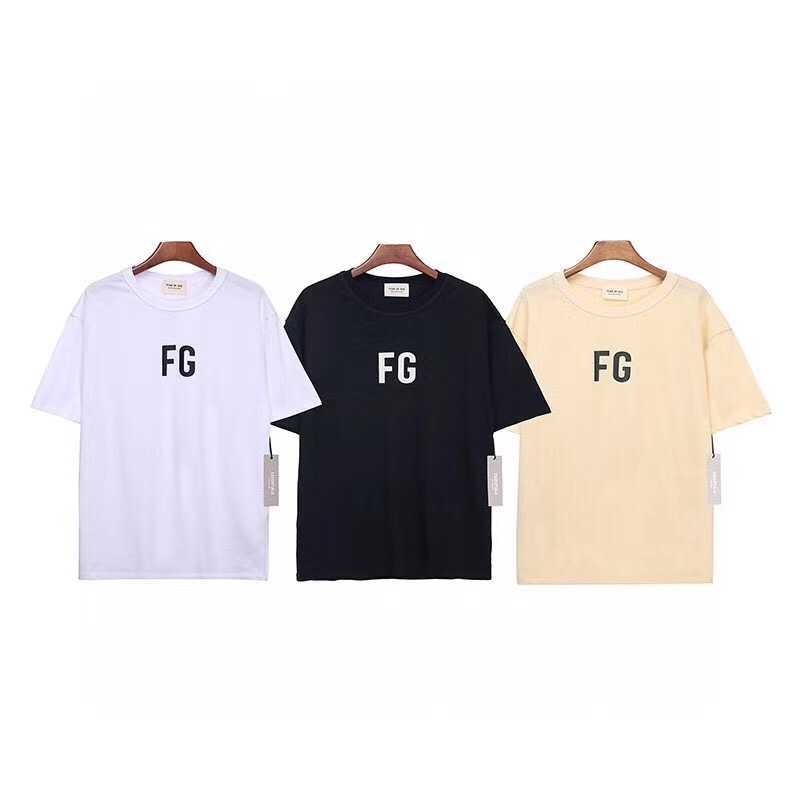

ESS Tees T-Shirts Luxury Designer fashion clothing Fog FEARs OF GOD fashion brand American high street loose FG rich men's couple Cotton Short Sleeve T-Shirt, Black