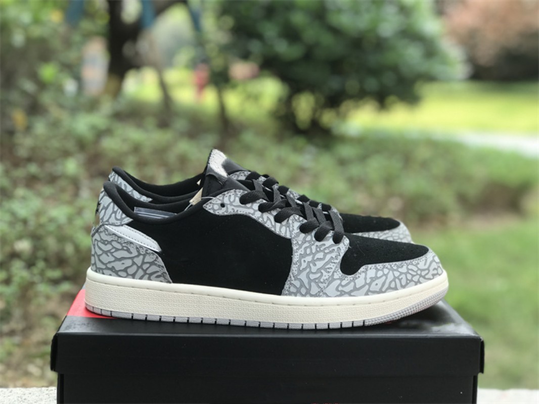 

Designer Shoes Jumpman 1 Low Black Cement GS Outdoor Ballseketball Shoes Sneaker With Original Box