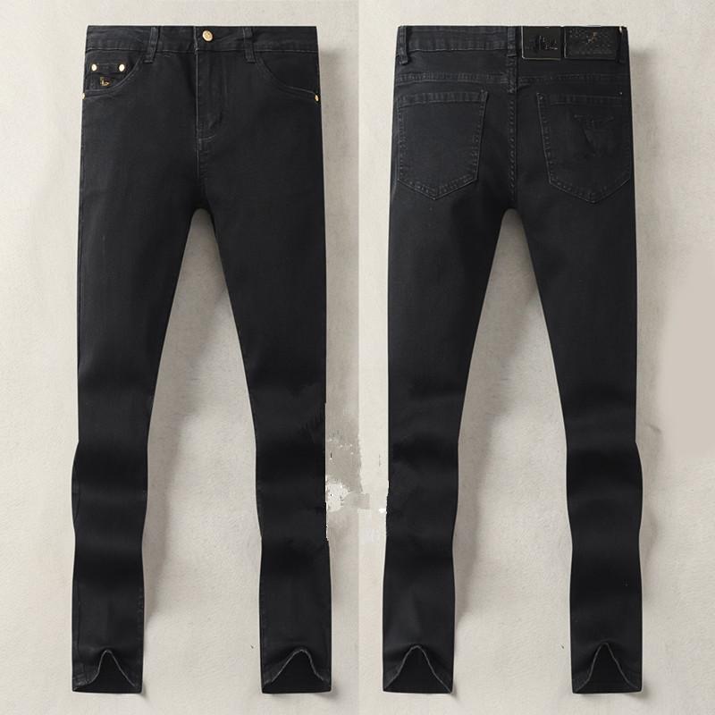 

Mens Jeans Designer Luxury Autumn Fashion Design Black Color Stretch Fabric Straight Pants Recycled Water Simple Generous Casual Busines ces, Blue 323