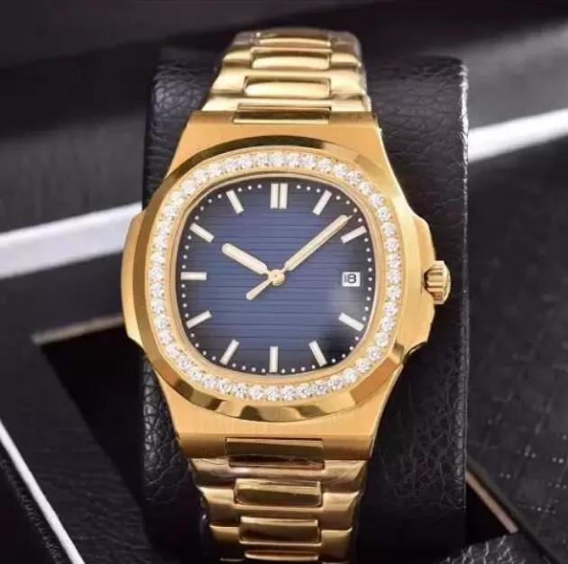 

2022 Luxury Wristwatches Mens Watch Men's Diamond Gold Watch High Quality Automatic Mechanical Stainless Steel Strap Nautilus Men Watches, Color 3