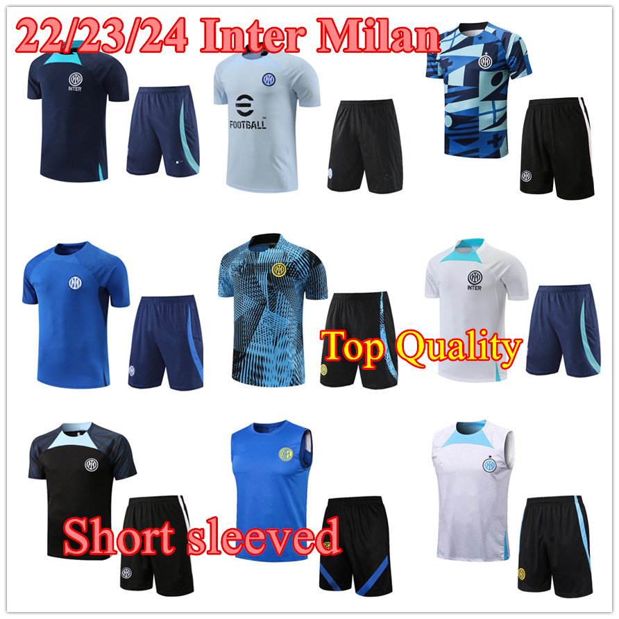 

2023 inter men Tracksuits soccer Short sleeve sweatshirt MILANO Training suit 23/24 New milans chandal futbol survetement camiseta DE FOOT Sportswear Top quality