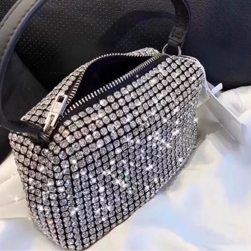 

Purse Ladies Clutch Luxury Bag Women Diamond Hobo-bag Handbag Tote Shoulder Cross Body Shiny Rhinestone Bag, With logo