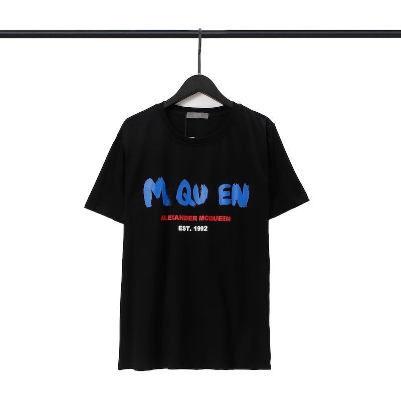 

Mens T-Shirts Mens Women Printed Fashion man T-shirt Top Quality cotton material Casual Tees Short Sleeve Luxury Hip Hop Streetwear mcqueens White and black T Shirts
