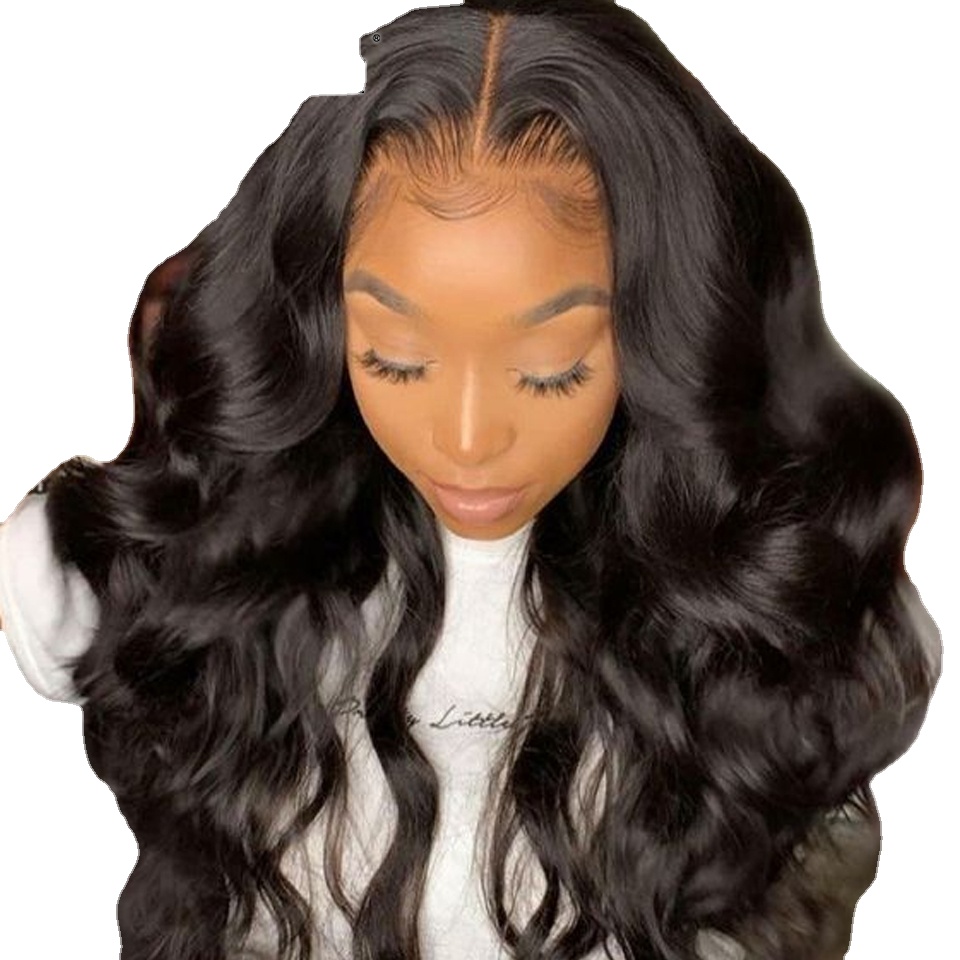 

Body Wave Lace Front Wig 180 Transparent Lace Frontal Wigs T Part Brazilian 28 30 Inch Lace Front Human Hair Wigs, Black