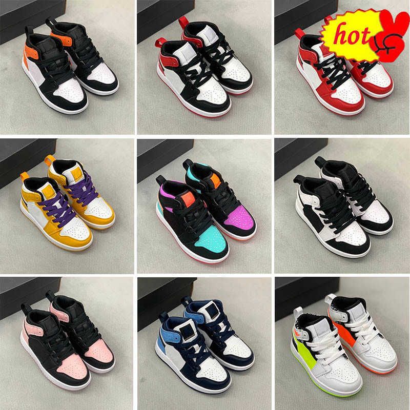 

Infants 1s Kids Basketball Shoes Game Royal Scotts Obsidian Chicago Bred Sneakers Mid Multi -Color Tie -Dye Fashion Children Sneakers Size 2