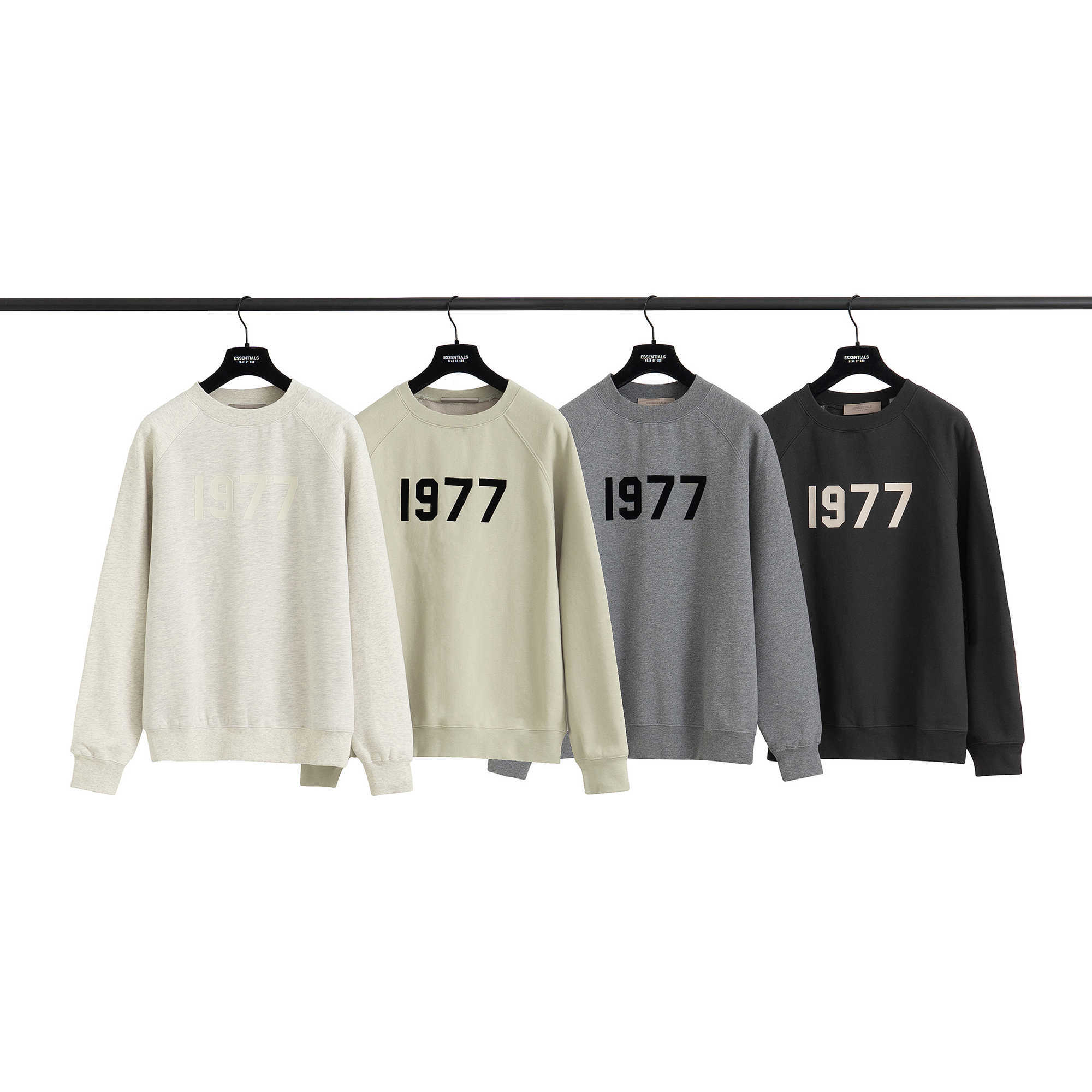 

ESS Hoodies FOG FEARs OF GOD Double Line ESSENTILAS High Street 1977 Flocked Loose Relaxed Crew Neck Sweater mens womens Sweatshirts, Shipping fee