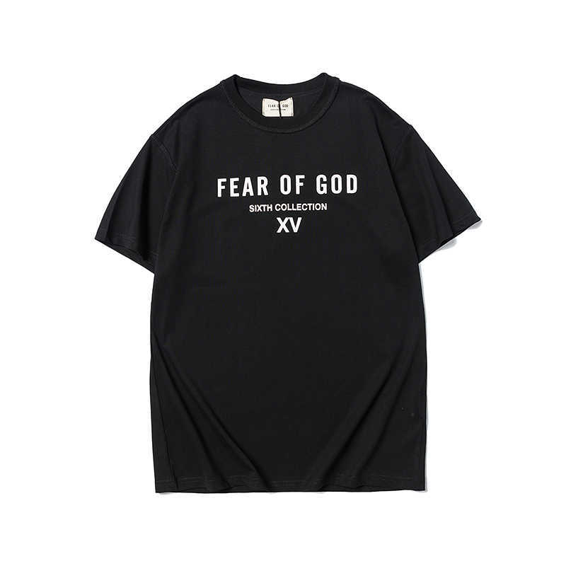

ESS Tees T-Shirts Luxury Designer fashion clothing FEARs OF GOD High Street FOG Season 6 XV Letter Round Neck Men's Women's Loose Summer Fashion Short Sleeve, Black