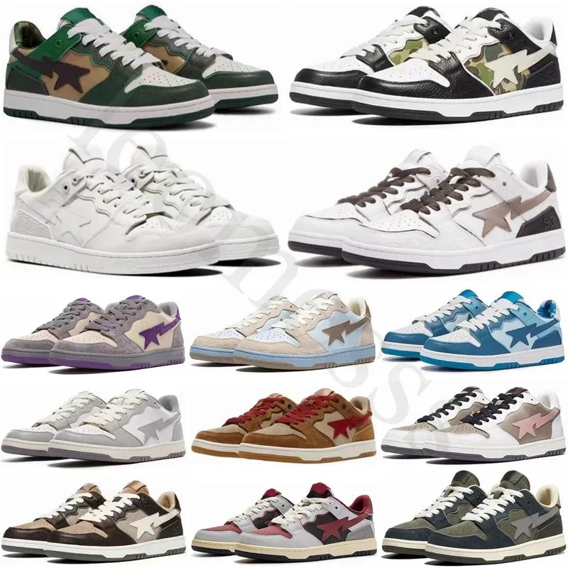 

2023 2022 Bapestas Baped Designer Sk8 Sta Casual Shoes Platform Sneakers Bapesta Patent Leather Green Black White Plate -Forme For Men Women