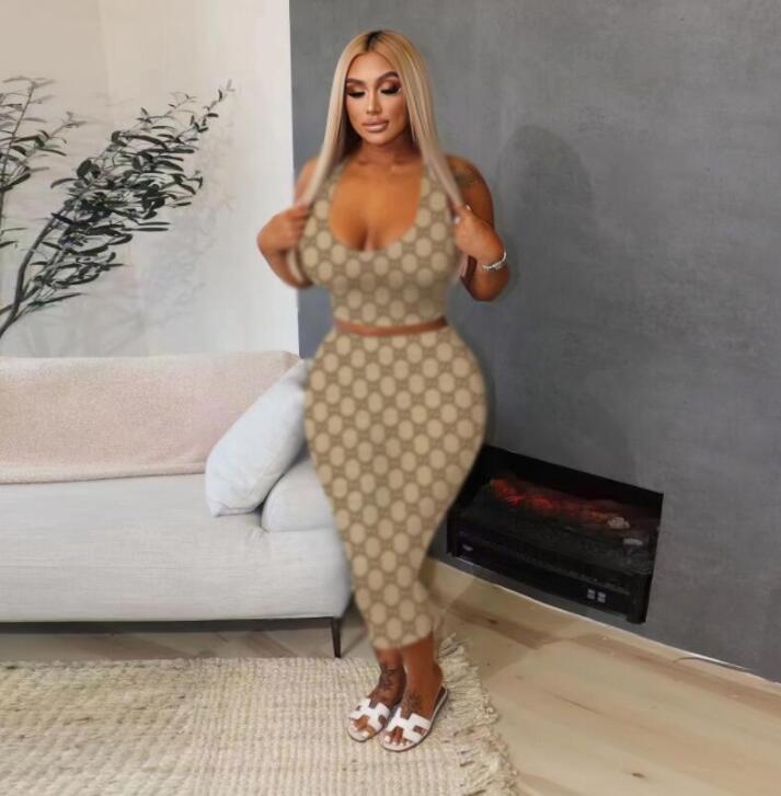 

Women Tracksuits Two Piece Dress Set Luxury GGity Lattice Skirt Casual Clothing Sexy Suspenders Tops Suits, 04