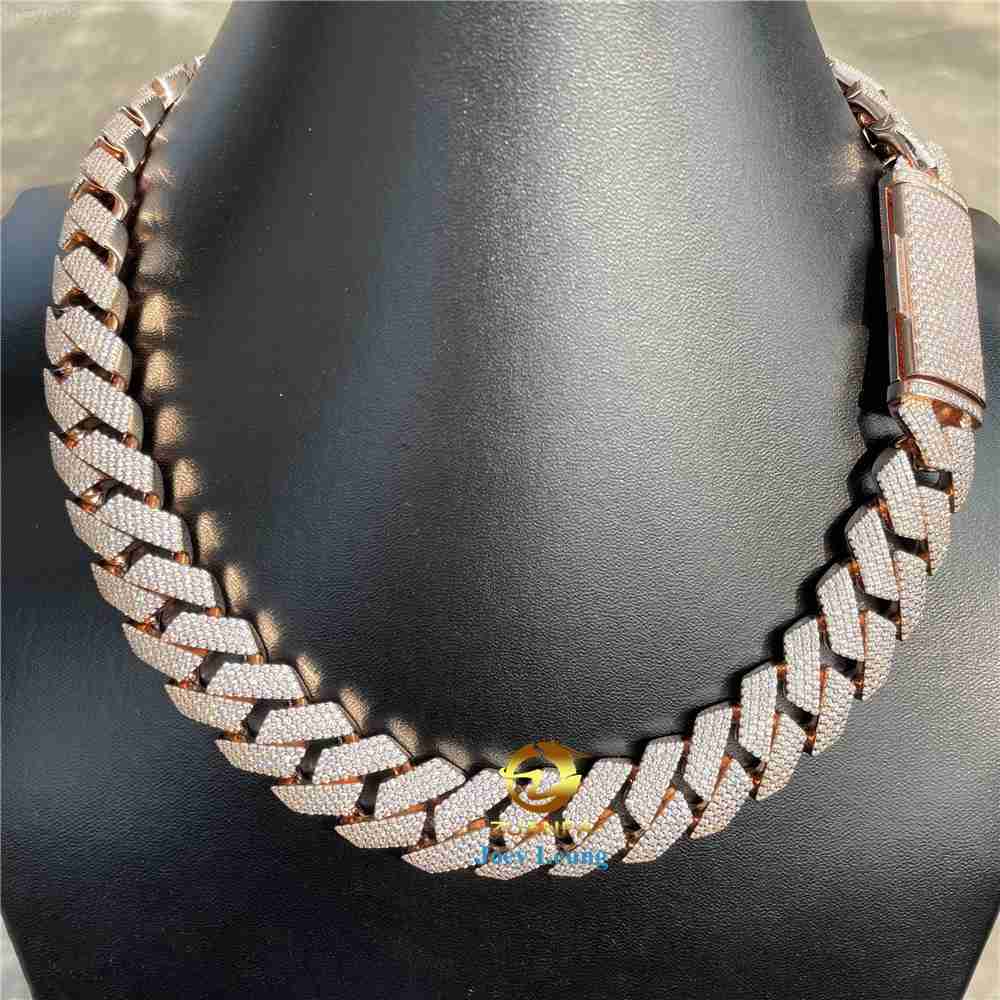 

Pass Diamond Tester 18mm 925 Silver Mens Vvs Moissanite Diamond Iced Out Miami Cuban Link Chain Initial Necklace Hip Hop Jewelry