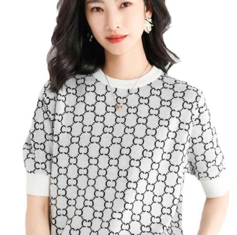 

Women's Sweaters Knitted T Shirt Short Sleeve Designer dunks Tops Woman Clothes Striped Fashion Dress, 03