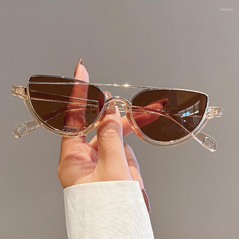 

Sunglasses KAMMPT Vintage Semi-round Men Women 2023 Fashion Retro Candy Color Shades Eyewear Composite Design UV400 Sun Glasses