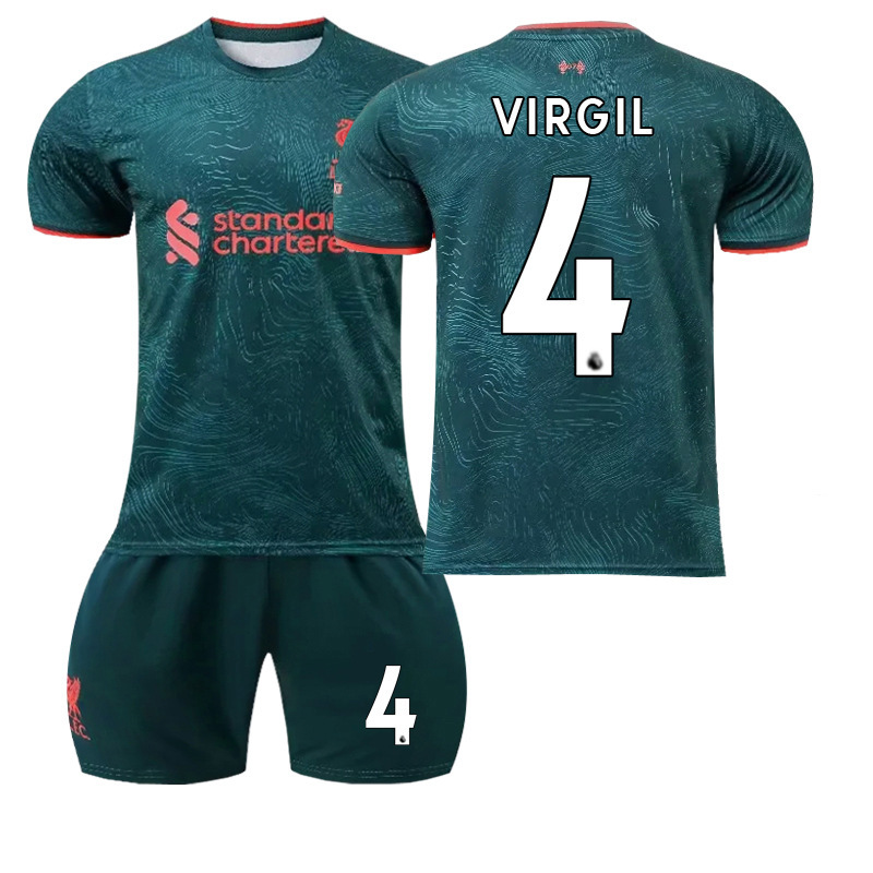 

Soccer Jerseys 2023-24 Away GREEN No 11 Salah 4 Van Dijk 27 Nunez 66 Arnold Football jersey soccer jersey