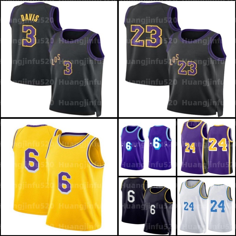 Maillot de basket-ball 75e 7 Carmelo Davis 3 Anthony 23 6 Space Jam James Tune Squad Jaune Blanc Violet Noir LBJ Mamba 22 Hommes Enfants Jeunes