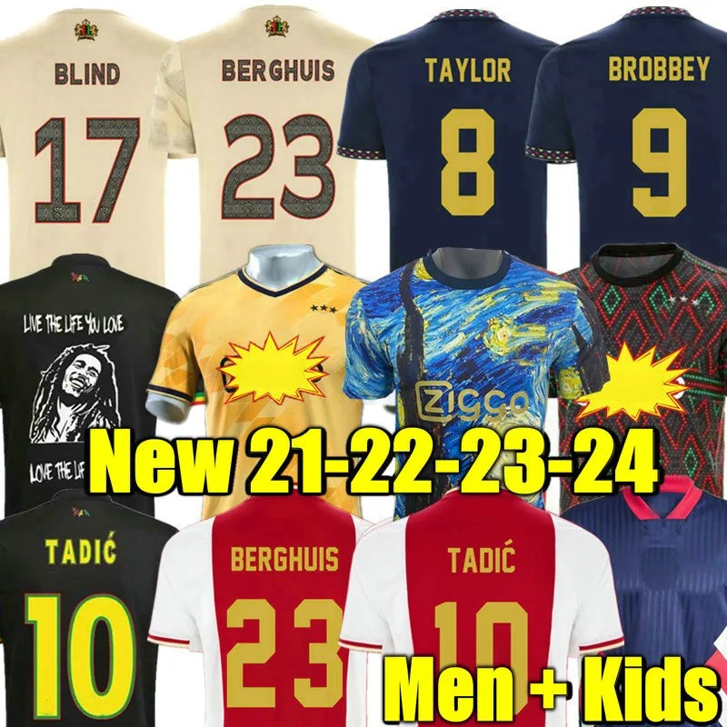 

21 22 23 24 AjaXS Soccer Jerseys TADIC Fans Player BASSEY BERGHUIS Third Black KLAASSEN BERGWIJN MARLEY 2022 2023 Retro Men Football Shirts Kids Kits Uniforms, 22 23 away aldult ucl