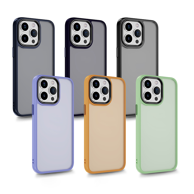 iPhone 15 14 13 Pro Max Phone Case for Apple 12 Plus Matte Skin-friendly Corner-cushioned Colorful Individual Metal Button Strap Hole Coque Funda-image-921416175