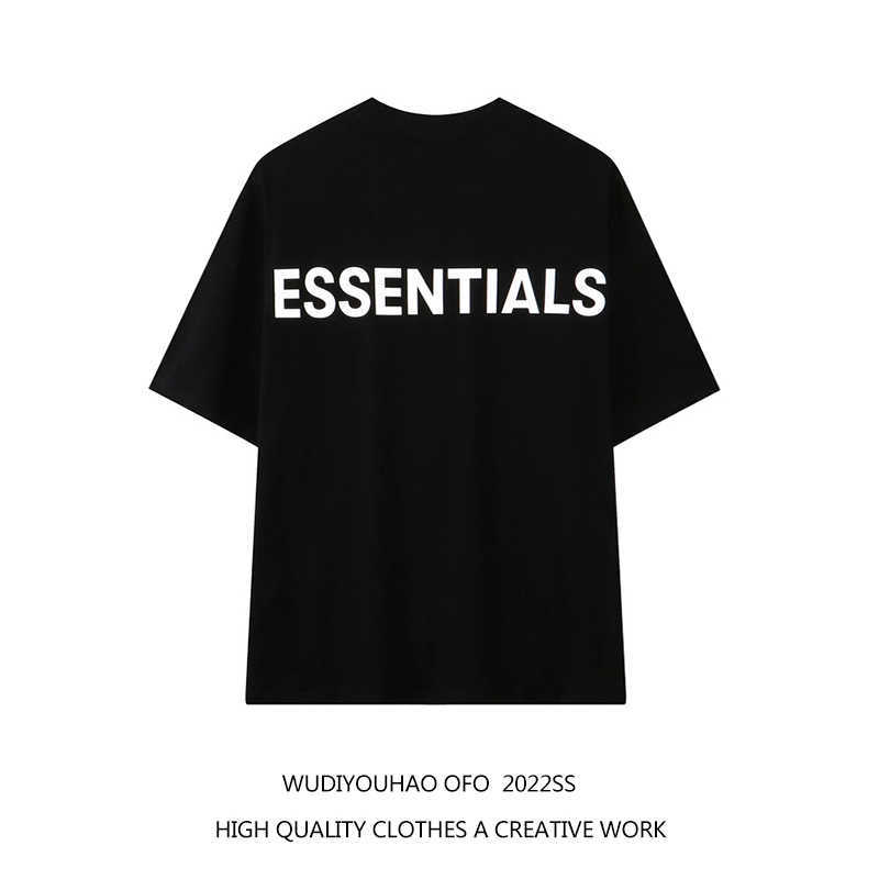 

ESS Tees T-Shirts Luxury Designer fashion clothing FEARs OF GOD ESSEN high street 3M reflective fog loose short sleeve t-shirt men's fashion couple, White