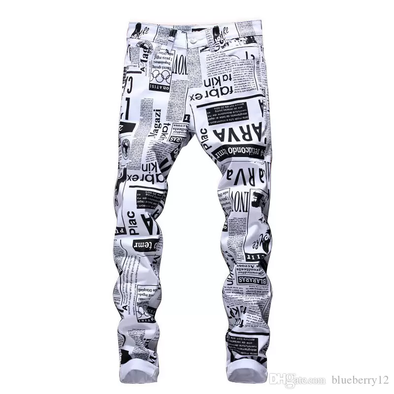 

Mens Designer Pencil Jeans Letter Printed White Denim Pants Fashion Club Clothing for Male Free Ship Hip Hop Skinny Jeans lcy, As pic