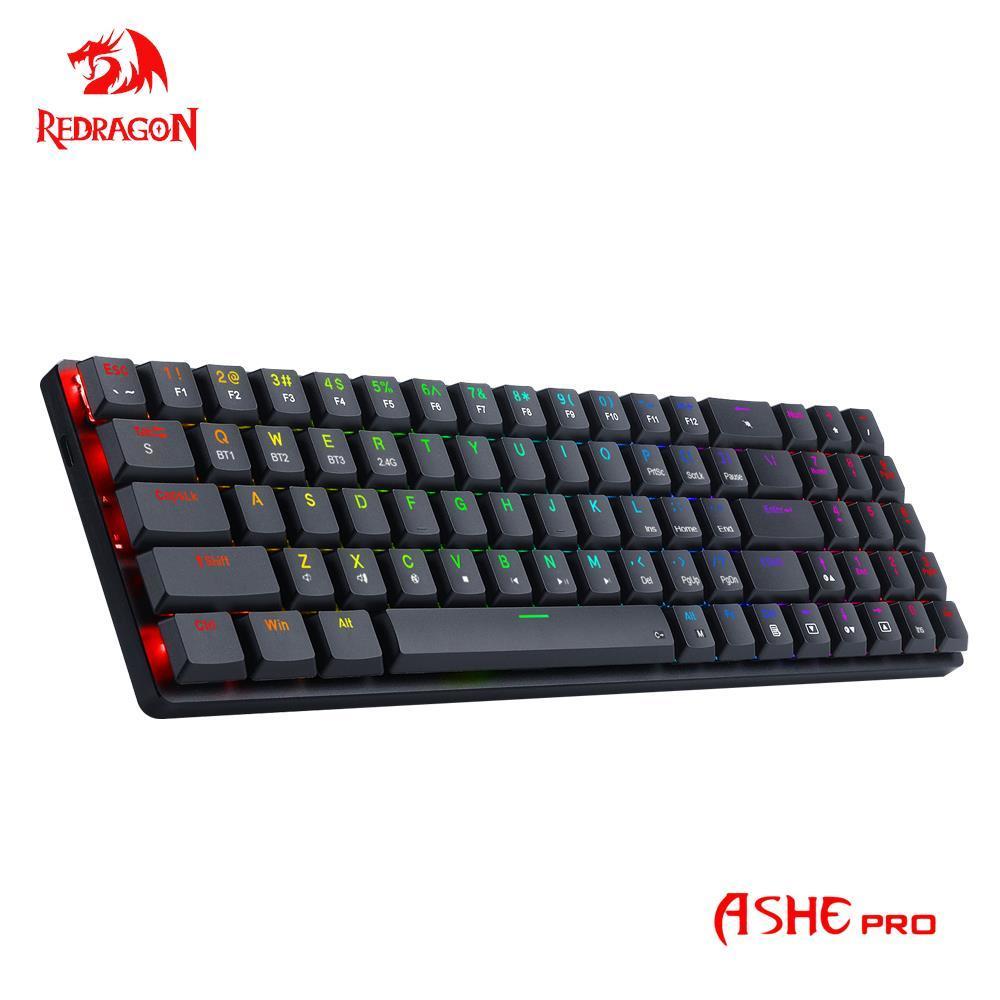 

Keyboards REDRAGON ASHE Pro K626P-KBS RGB Super slim Mechanical Gaming Keyboard USB Support Bluetooth wireless 2.4G 78 Keys for Compute PC 230414