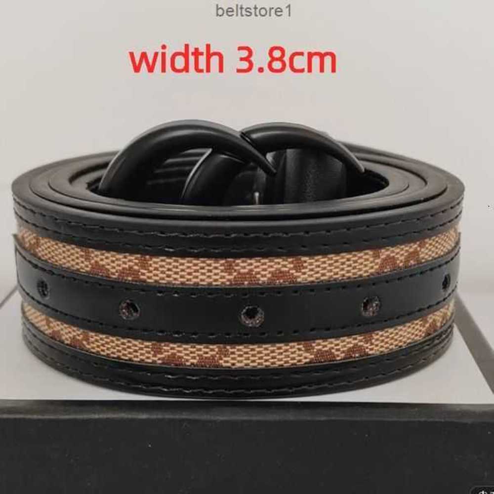 

Fashion Luxury Belts Plaid Flower Striped Leather Designer Men's and Women's High-quality 3.8cmws26, Black