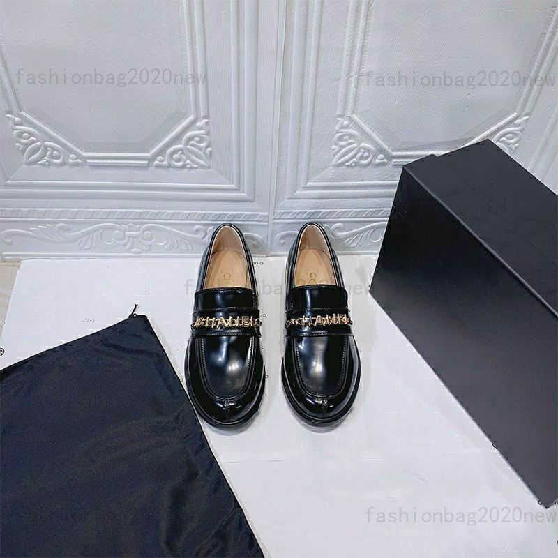 

Designer Luxury Channel Classic Flat Loafers Shoes Ladies Dress Shoe Sandal Womens Round Head Leather Zapato