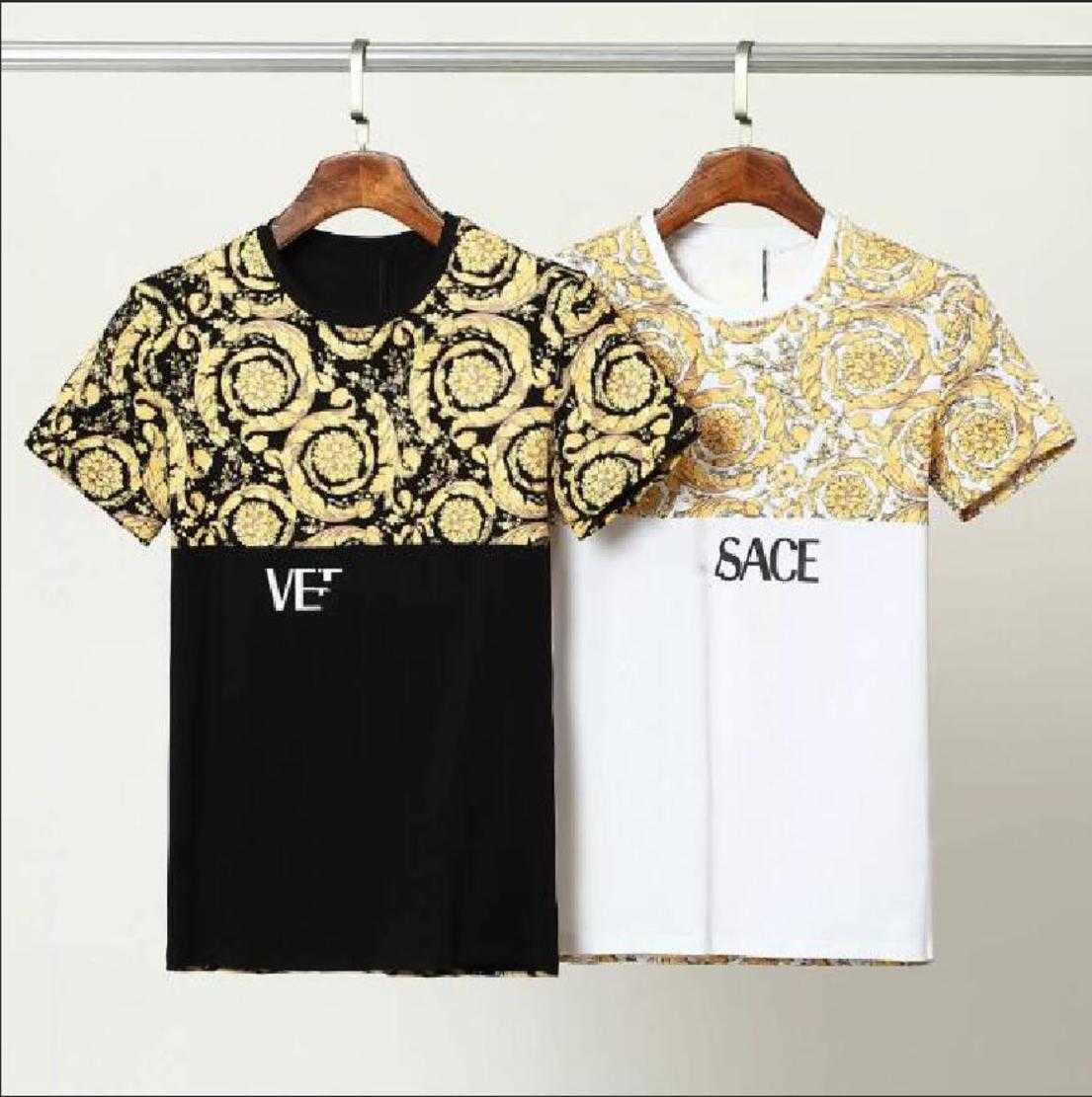 

Man Versage vercace Mens T Shirt Short Designer Men Women Shirts Black Tees White Clothing Sleeve Woman tshirt Casual Hip Hop Streetwear Asian 68 FZC2