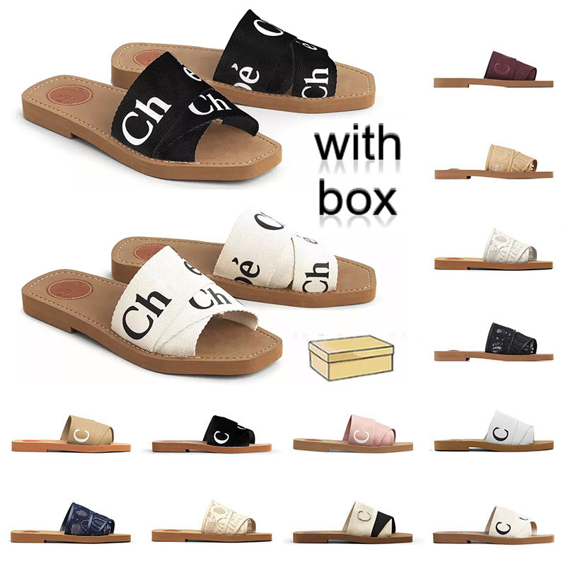 

Luxury Sandals Woman's Woody Flat Mule Slippers Designer Famous Womens Slides Summer Black White Beige Pink Coach Sandels Lidies Office Platform Sandales With Box, C02 white