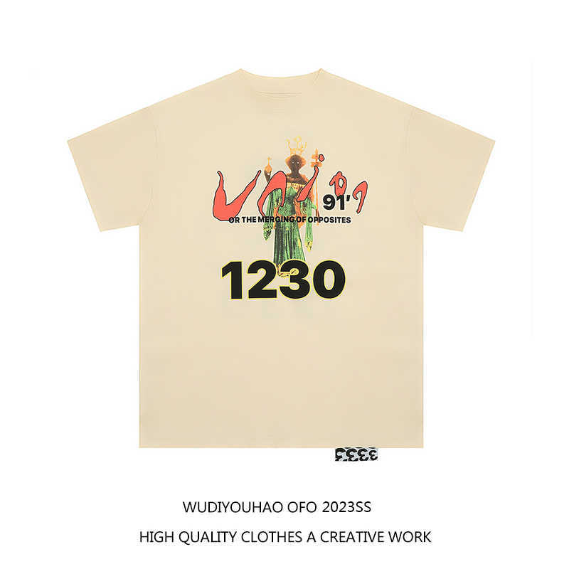 

ESS Tees T-Shirts Luxury Designer fashion clothing FEARs OF GOD FOG RRR123 Co branded niche trendy American high street printed loose fitting T-shirt for male couples, Apricot