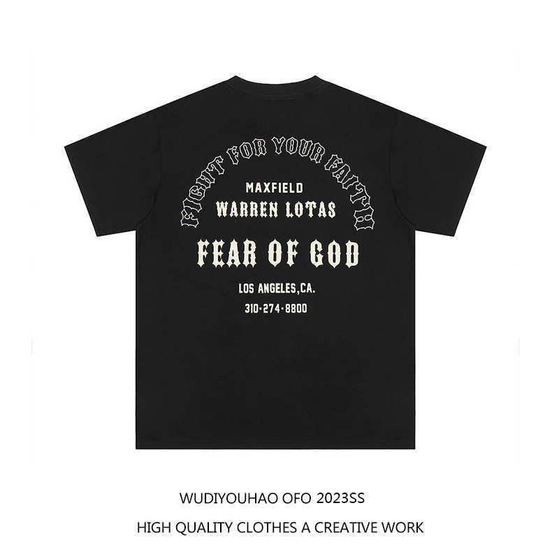 

ESS Tees T-Shirts Luxury Designer fashion clothing FEARs OF GOD FOG American High Street Fashion Sign Dark Letter Print Loose Summer Short Sleeve T-shirt Couple Trend, Black