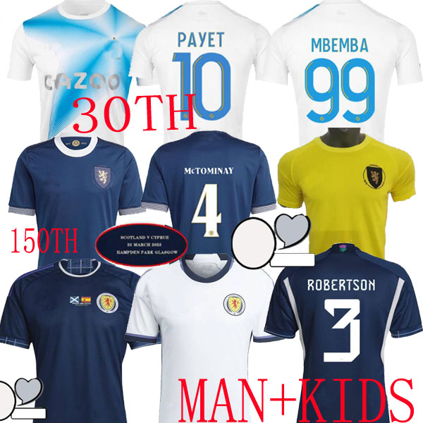 

Scotland 150th Anniversary 2023 Soccer Jerseys MarseilleS 30th ALEXIS 70 PLAYER VERSION AWAY Special ADAMS ROBERTSON Football Shirt Kids 150 years home jersey yew, 2022 away man