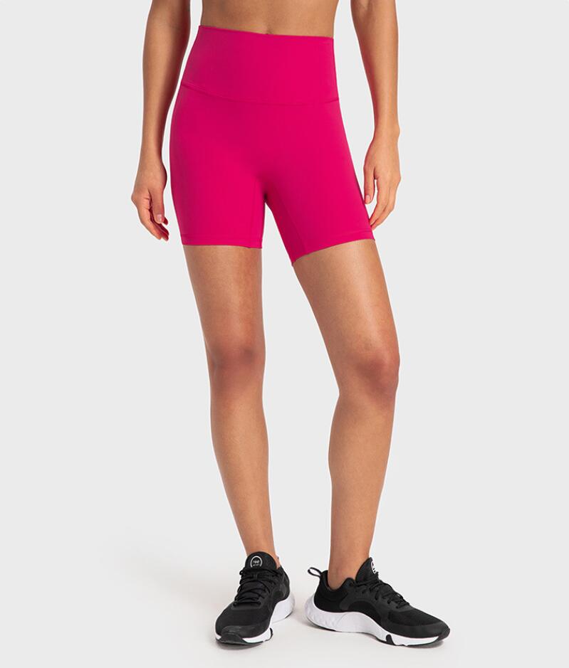 

LU-67 Yoga Outfits Align HR Shorts Three-Point High Waist Running Training Tight Sports Leggings Quick-drying Stretch Fitness Biker Short, Brown