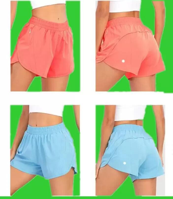 

LU-0160 Womens Yoga Outfits High Waist Shorts Exercise Short Pants Fitness Wear Girls Running Elastic Adult Pants Sportswear DFA