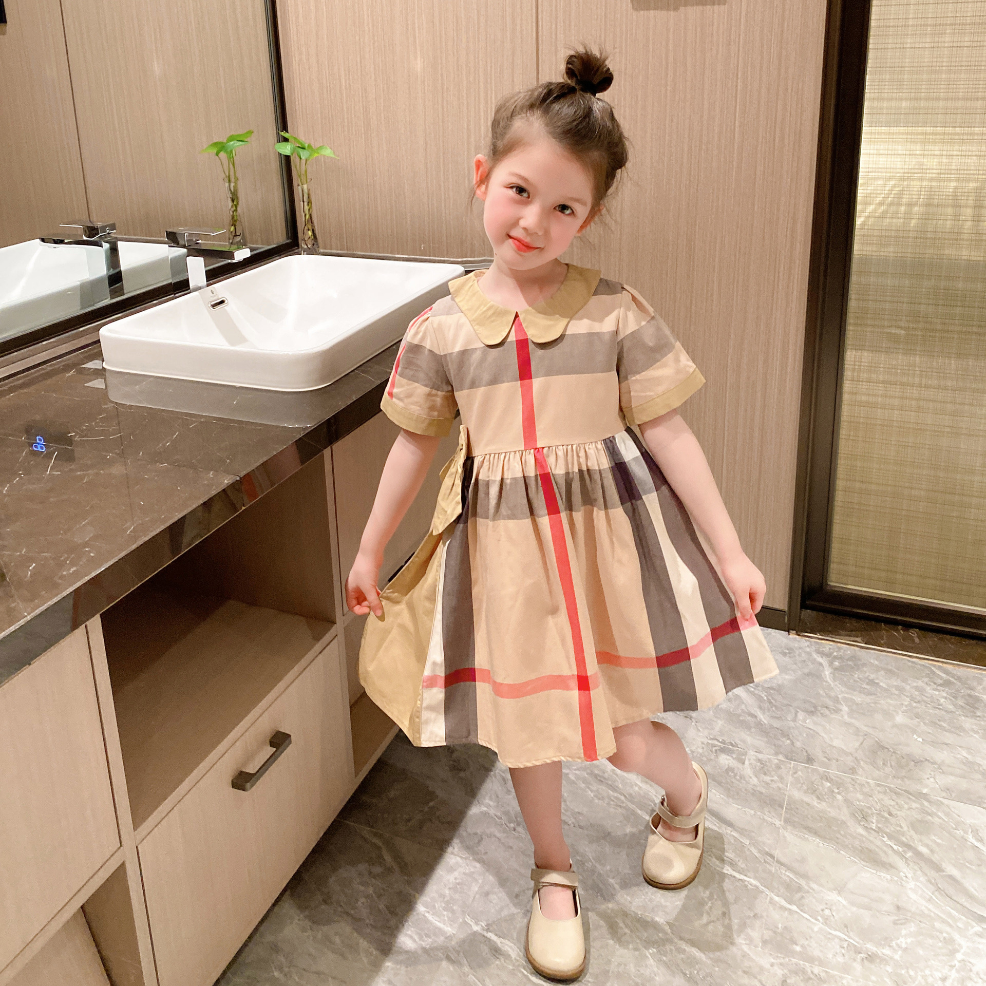 

Summer Baby Girls Princess Dresses Kids Clothes Designer Sleeveless Vest Dress Cotton Children Plaid Skirts Girl Skirt 1-7 Years, 03