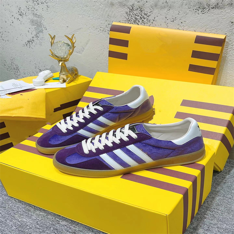 

luxury designer men woman casual shoes luxury shoes sneakers Gazelle Casual Shoes Brand Designer Velvet Patchwork Print Striped Vintage Collaboration Mens Womens, 10