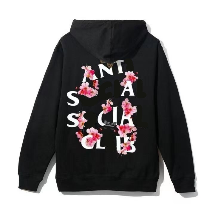 High Street Sweater Anti Social Club Men's Women's 2023 New Autumn and Winter Wear Casual Print Loose Pullover Hooded Motion Current Cl