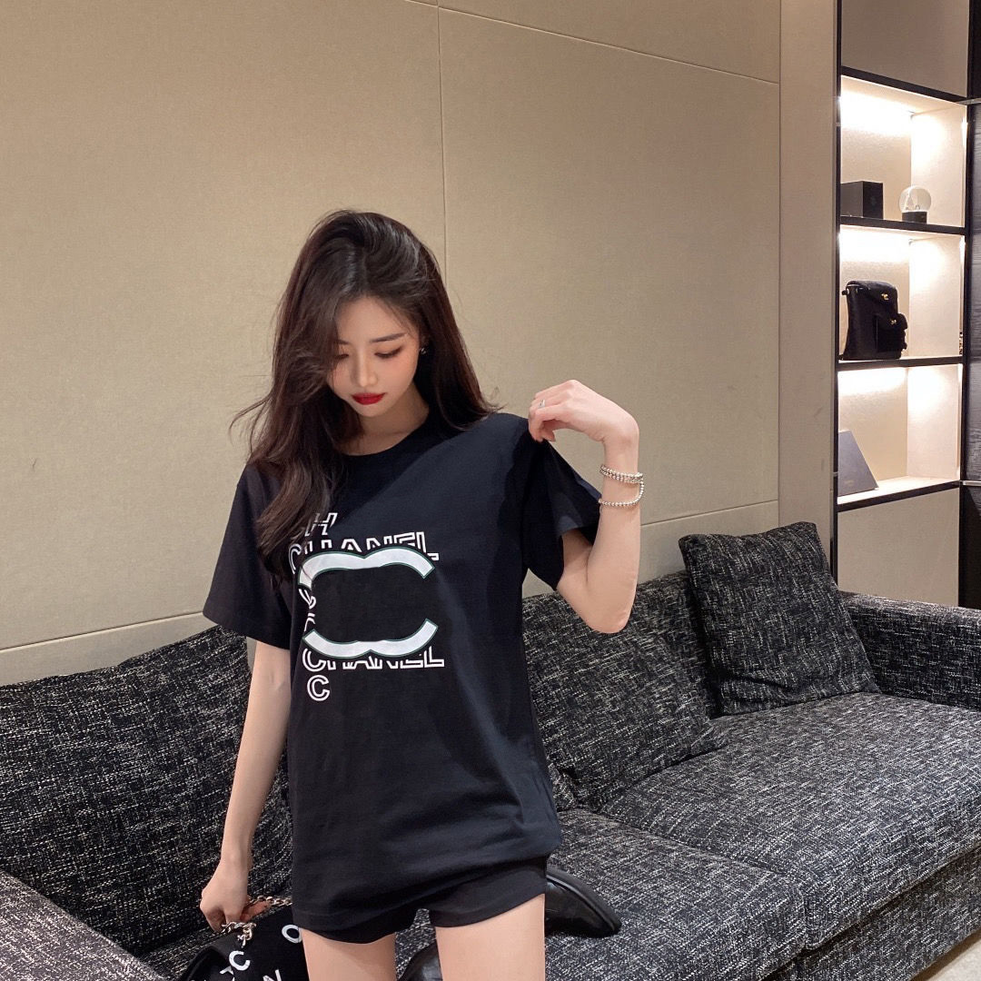 

Advanced version Womens T-Shirt France trendy Clothing two C letter Graphic Print couple Fashion cotton Round neck xxxl channel clothes Short sleeve tops tees, Cc10