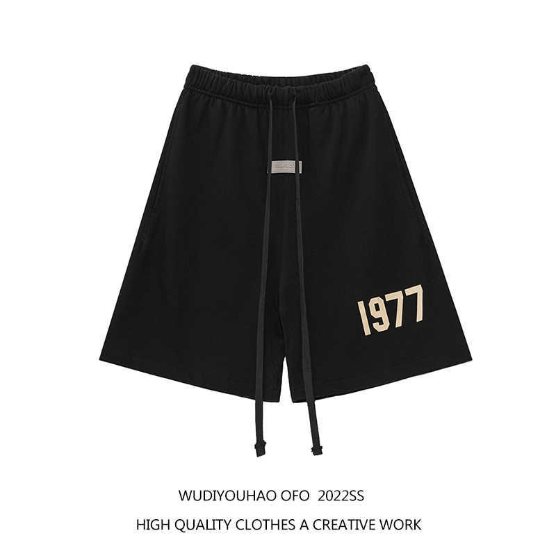 

Ess Designer Short Fashion Casual Clothing Fears of God Essen American Fashion Brand Fog Summer Sports Casual Men' 1977 Shorts Streetwear Joggers Sportswear, Apricot