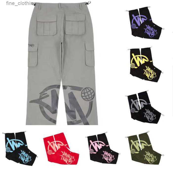 

Minus Two Mens Pants Cargo Y2k Casual Pant minustwos Retro Street Trend Black Pants Harajuku Hip Hop Print Loose Overalls Joggers