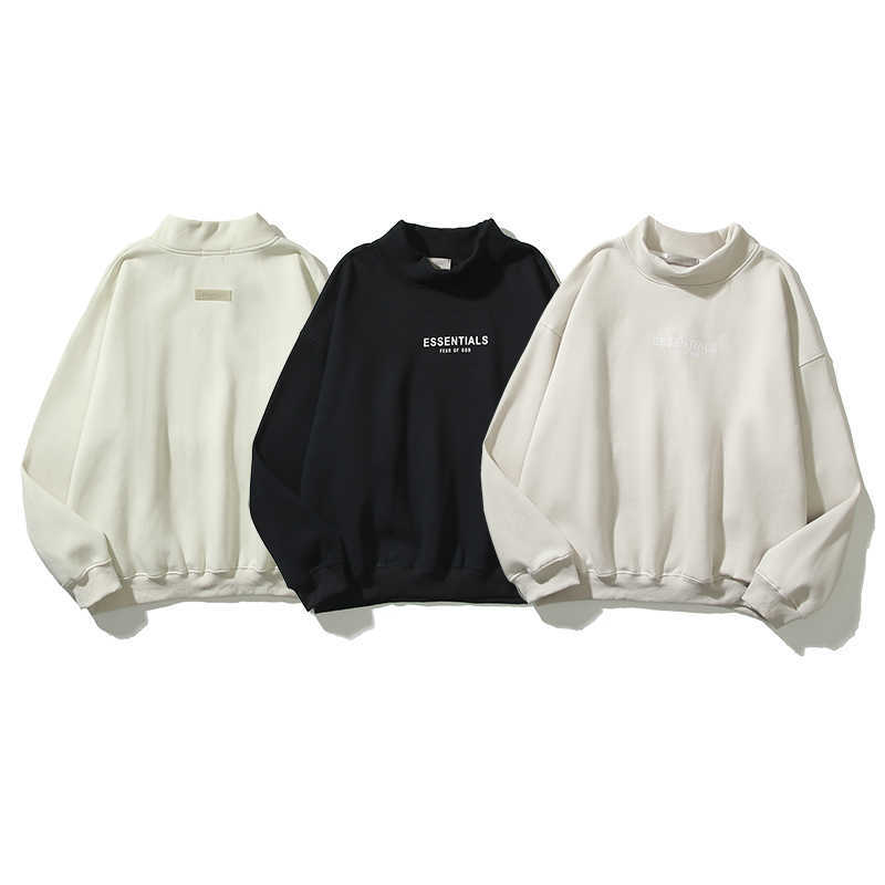 

Ess Hoodie Sweatshirts Designer Clothing Fears of God New Essen Fog Flocking Letter Casual High Collar Plush Sweater Fashion Streetwear Pullover Jacket Jumpers Top, Shipping fee
