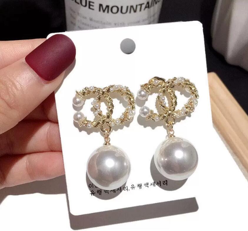 

Fashion 20 Style female Letter Long Pendant Earrings Luxury Designer Geometric 925 Silver Stud Rhinester Crystal Wedding Jewelry Earrings high quality gift